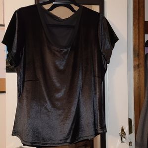 Black, velvet blouse